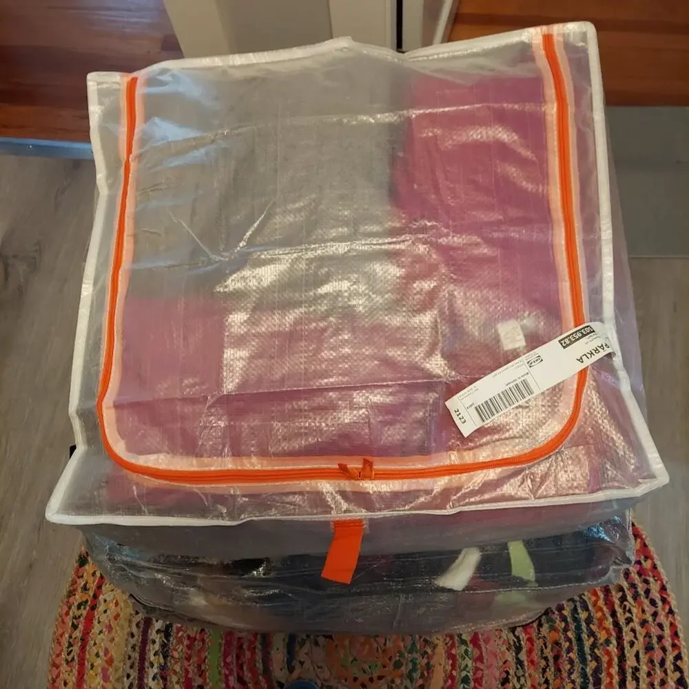 ^IKEA PÄRKLA Set of Four (4) Roomy Sturdy Storage Reusable Case Tote Travel Cube